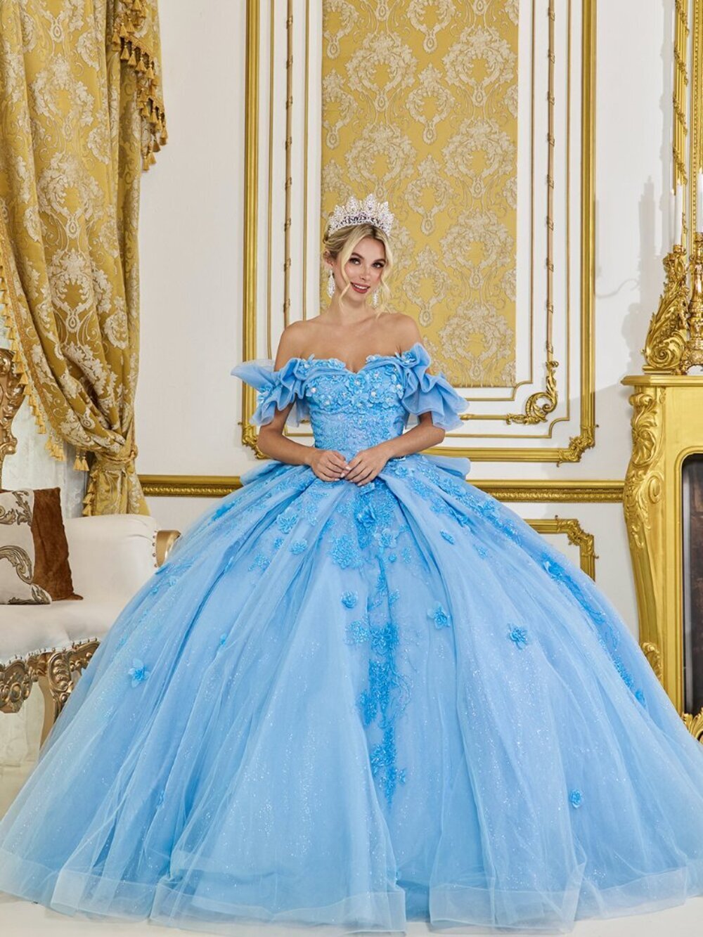 NEW BAHAMA-BLUE Evening Gown Floor Length Formal Elegant Stunning 5103